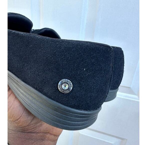 Skechers Women’s Leather Stud Embellished Loafers Size 9 Black - Picture 10 of 17